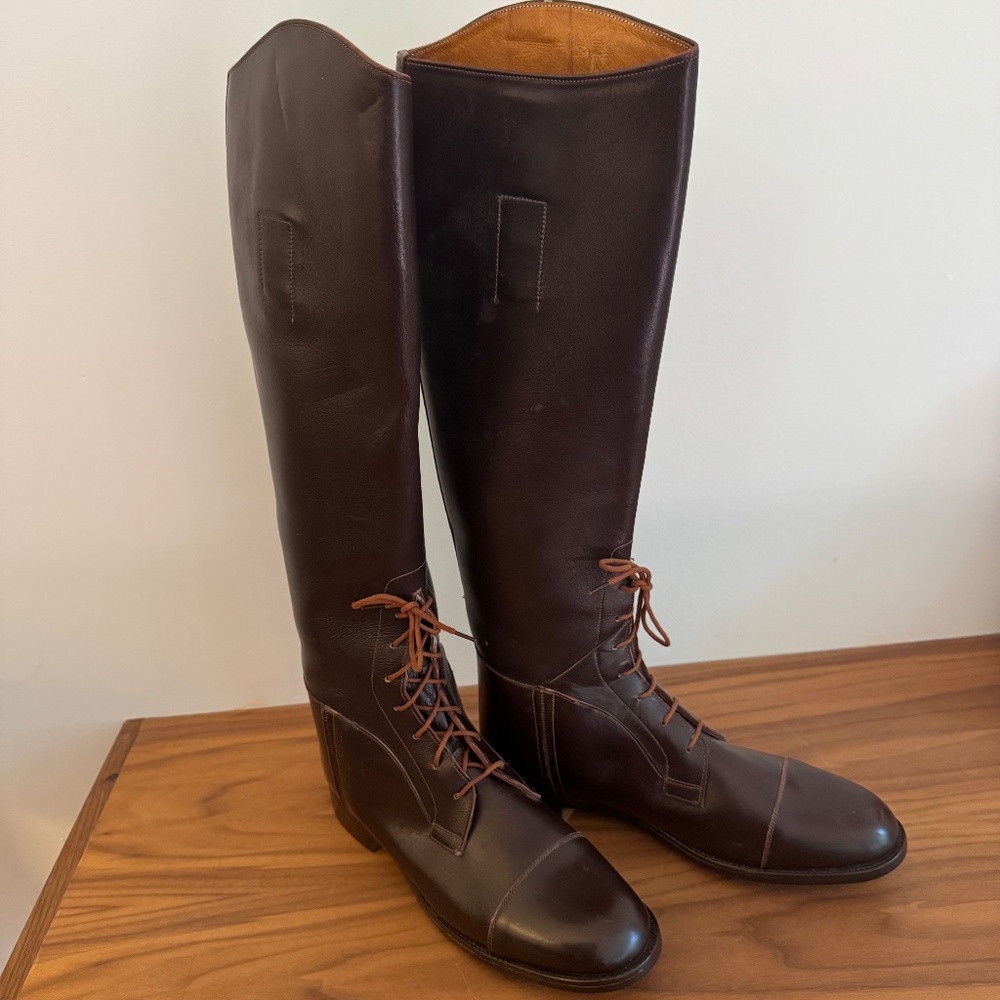 Vintage Never Worn Marlborough England Leather Equestrian Tall Boots Sz. 6.5
